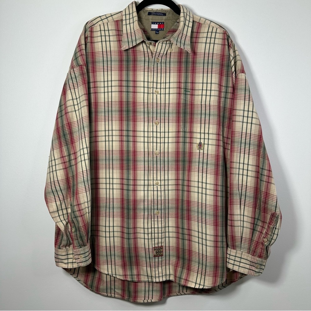 Tommy Hilfiger Ranger Vintage Men’s Plaid Long Sleeve Button-Up XL